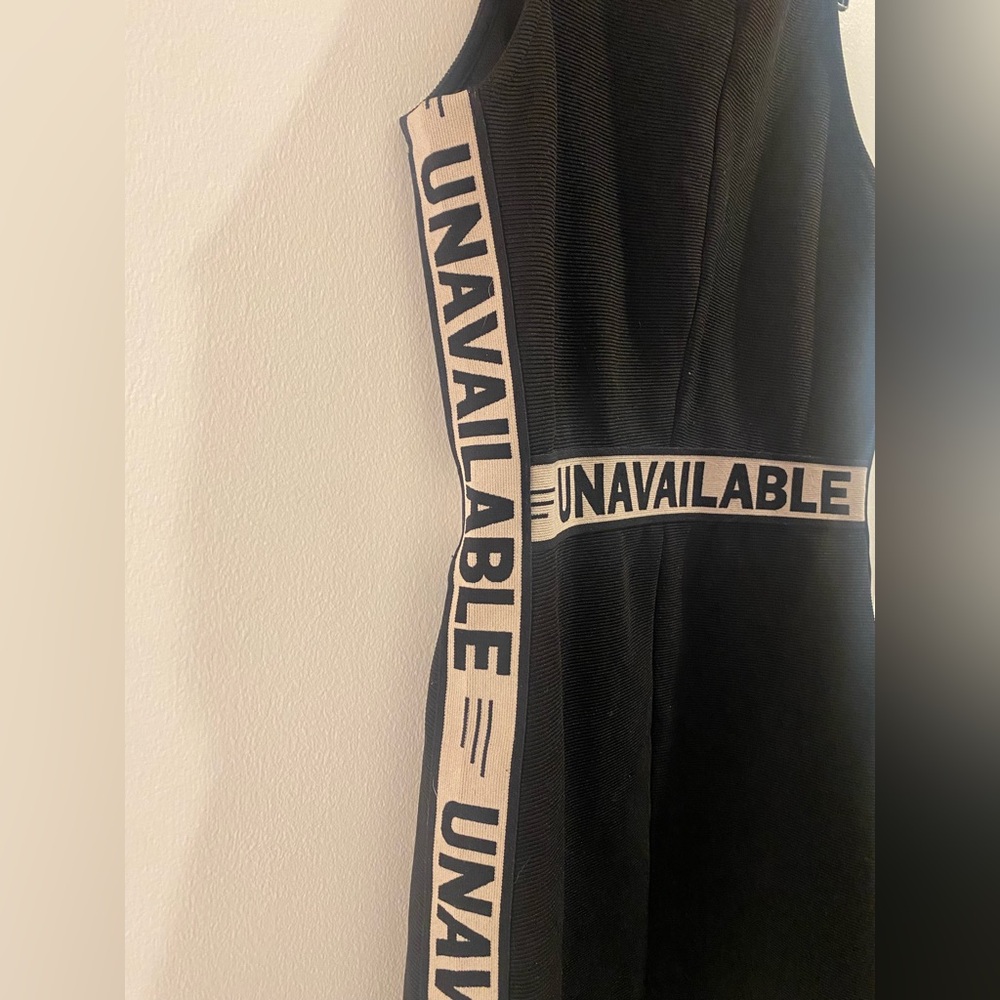 H&M Black Midi Dress with White Accents